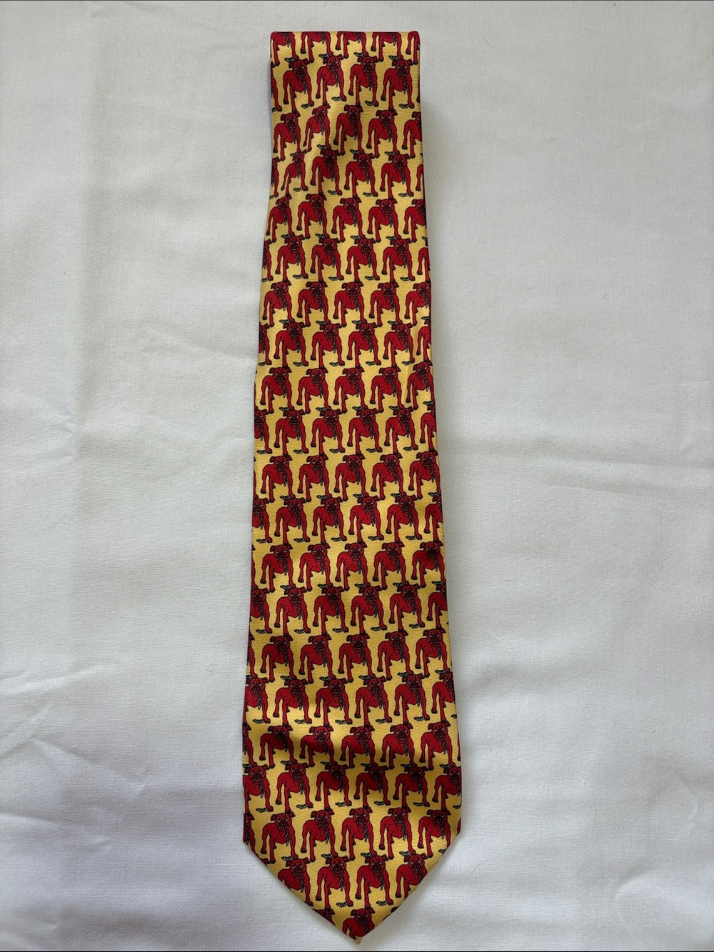Men's Red and Yellow Novelty Pattern Tie